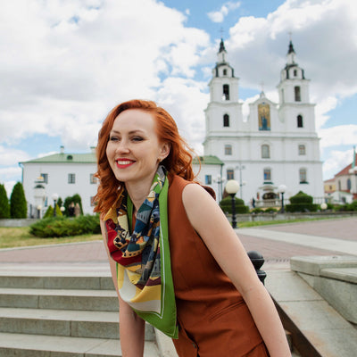 Apaszka „Górne Miasto” (Jedwab mokry)