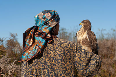 Apaszka „Sokole Polowanie” (Turkusowa) (Twill)