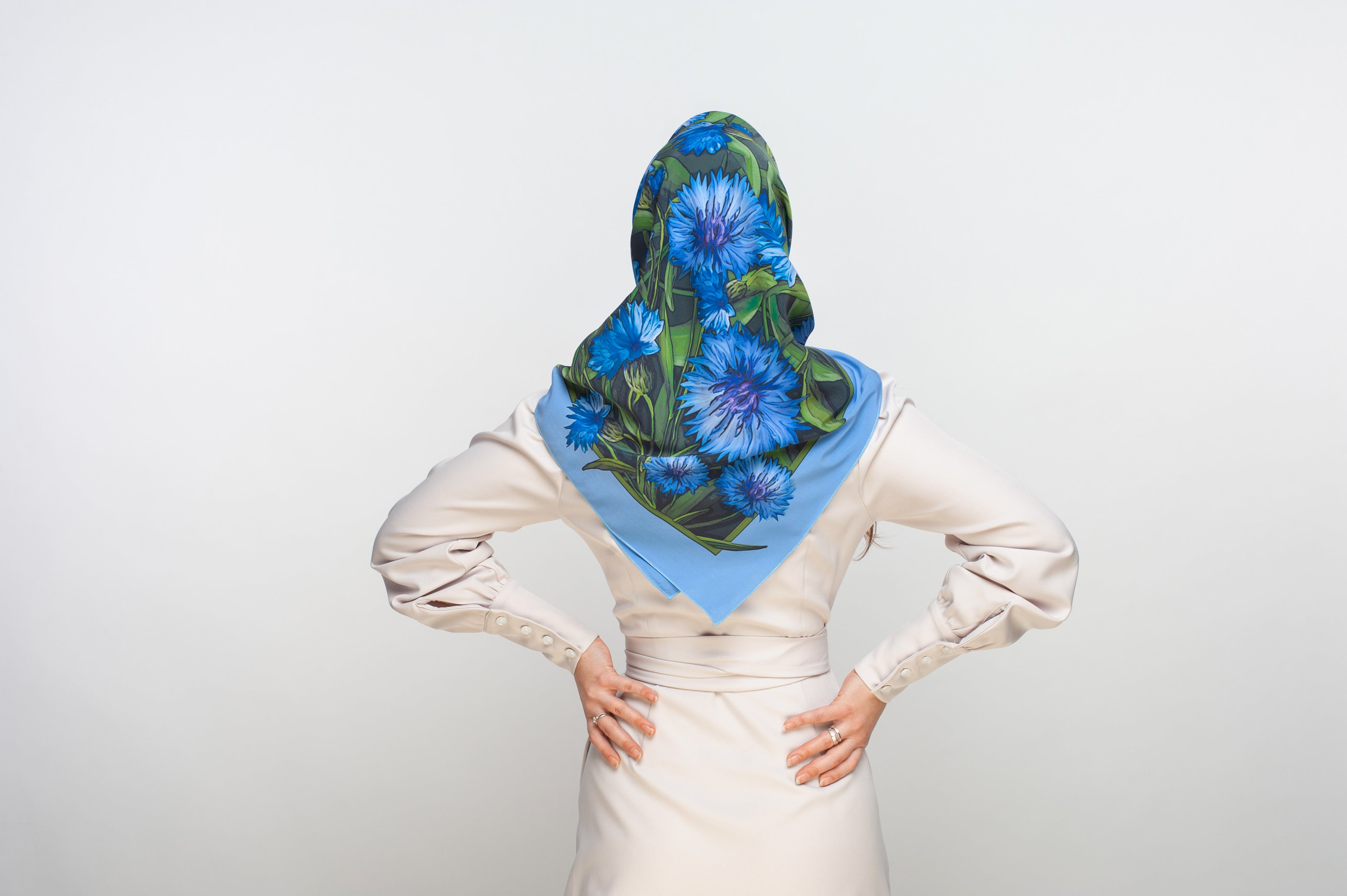 "Cornflowers" Scarf (Wet Silk)