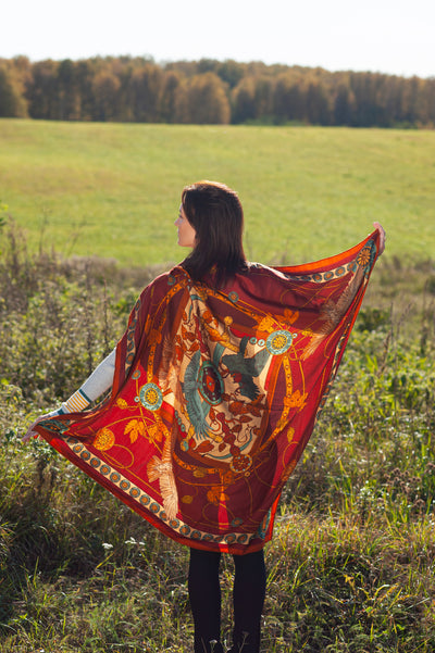 Apaszka „Sokole Polowanie” (Czerwona) (Wełna)