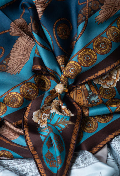 Apaszka „Sokole Polowanie” (Turkusowa) (Twill)