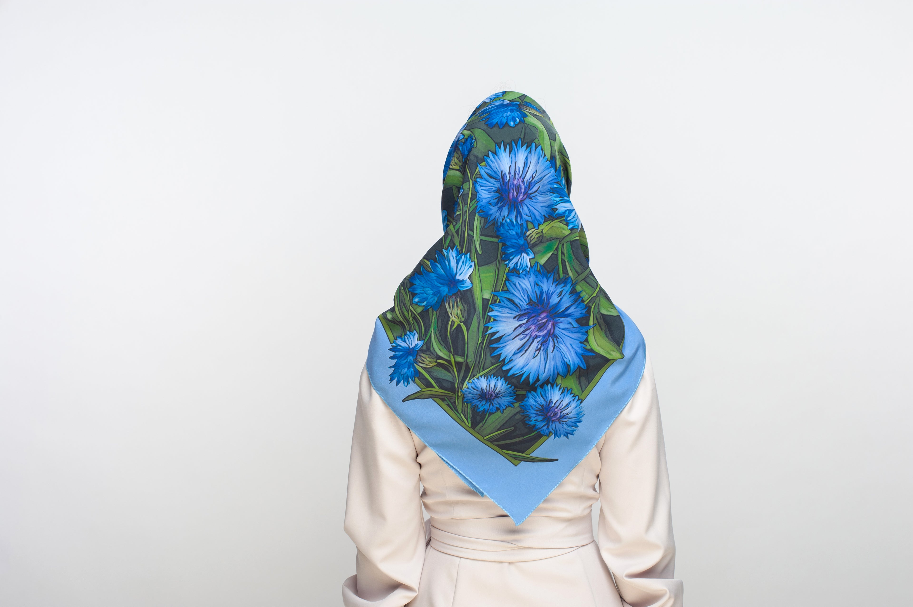 "Cornflowers" Scarf (Wet Silk)