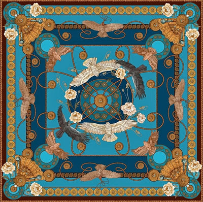 Apaszka „Sokole Polowanie” (Turkusowa) (Twill)