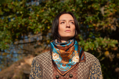 Apaszka „Sokole Polowanie” (Turkusowa) (Twill)