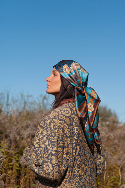 Apaszka „Sokole Polowanie” (Turkusowa) (Twill)