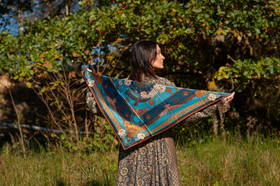 Apaszka „Sokole Polowanie” (Turkusowa) (Twill)