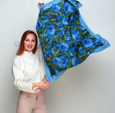 Apaszka „Chabry” (Jedwab mokry)