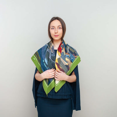 Apaszka „Górne Miasto” (Jedwab mokry)