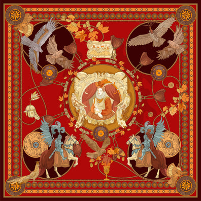 Apaszka „Husaria” (Czerwona) (Jedwab mokry)