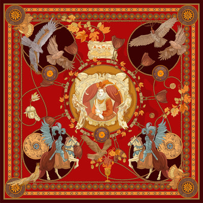 Apaszka „Husaria” (Czerwona) (Jedwab mokry)