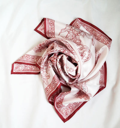 Apaszka „Ptaki Białorusi” (Różowa) (Jedwab mokry)