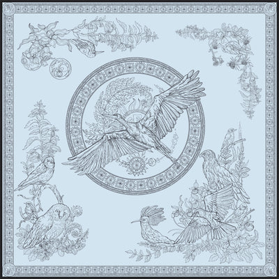 Apaszka „Ptaki Białorusi” (Niebieska) (Twill)