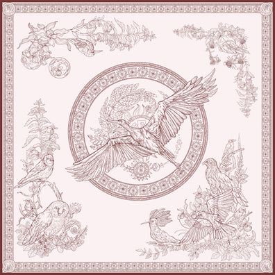 Apaszka „Ptaki Białorusi” (Różowa) (Twill)