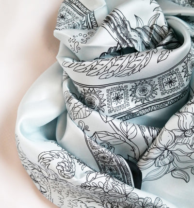 Apaszka „Ptaki Białorusi” (Niebieska) (Twill)