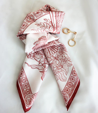 Apaszka „Ptaki Białorusi” (Różowa) (Jedwab mokry)