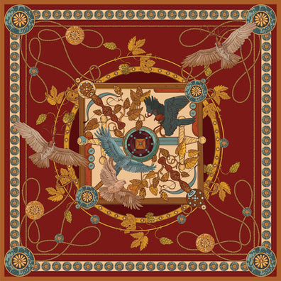 Apaszka „Sokole Polowanie” (Czerwona) (Twill)