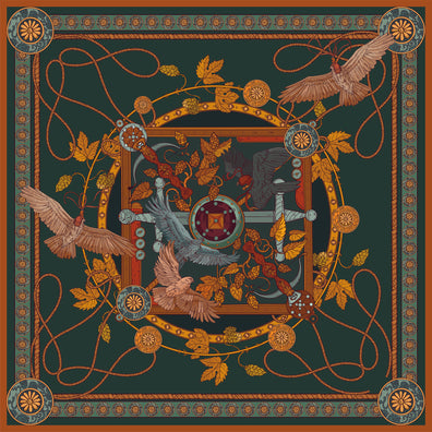 Poszetka „Sokole Polowanie” (Zielona) (Twill)