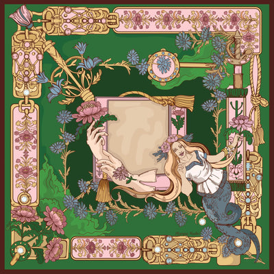 Apaszka „Użalka Szmaragd” (Jedwab mokry)